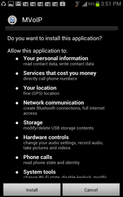 mobile voip androip app features