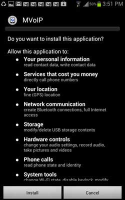 mobile voip androip app features